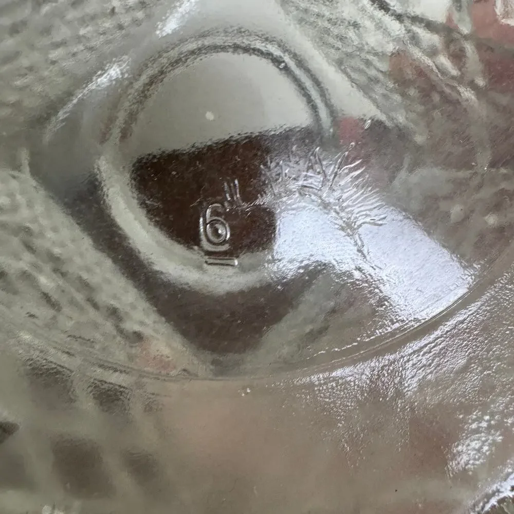 Vintage Clear Pressed Glass Diamond Point Square Apothecary Jar Canister Lid‎
